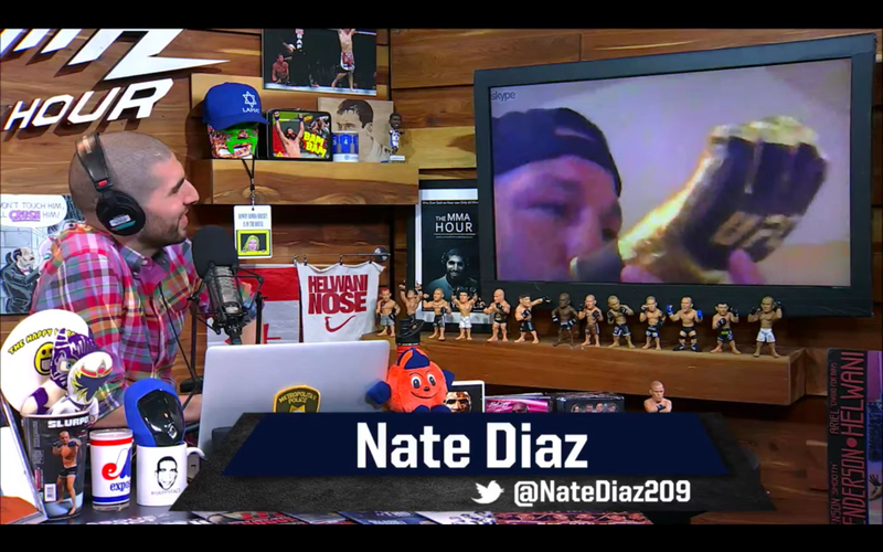 Illustration for article titled Nate Diaz Talks Outrageous Shit, Shows Off His Bongs And Very Cool Dog